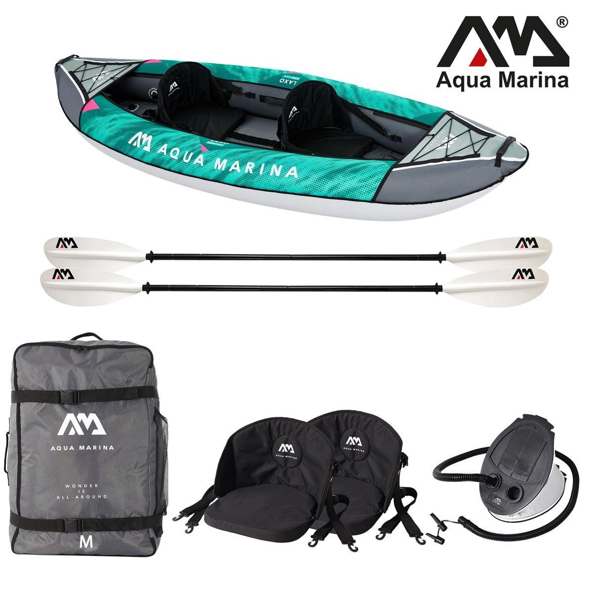 Kayak Gonflable Aqua Marina Laxo 380cm - 3 Places - Set Complet Pour Tours